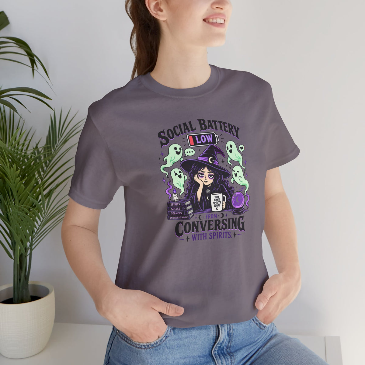 Social Battery Low From Conversing With Spirits T-Shirt