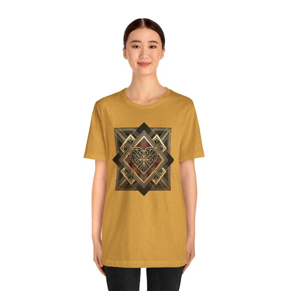 Art Deco Heart T-Shirt – Romantic Valentine's Day Graphic Tee