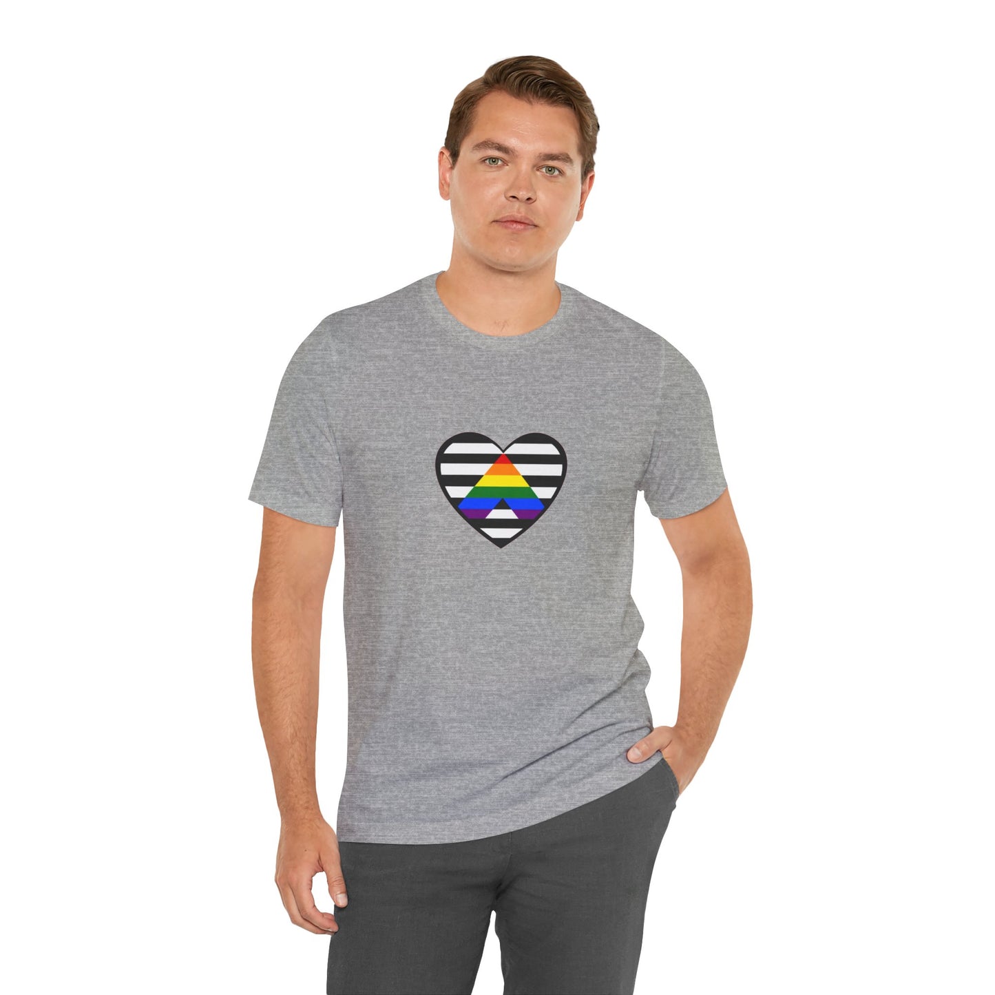 Ally Pride Flag Heart T-Shirt – Subtle LGBTQ+ Support Tee