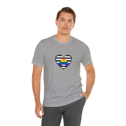 Ally Pride Flag Heart T-Shirt – Subtle LGBTQ+ Support Tee