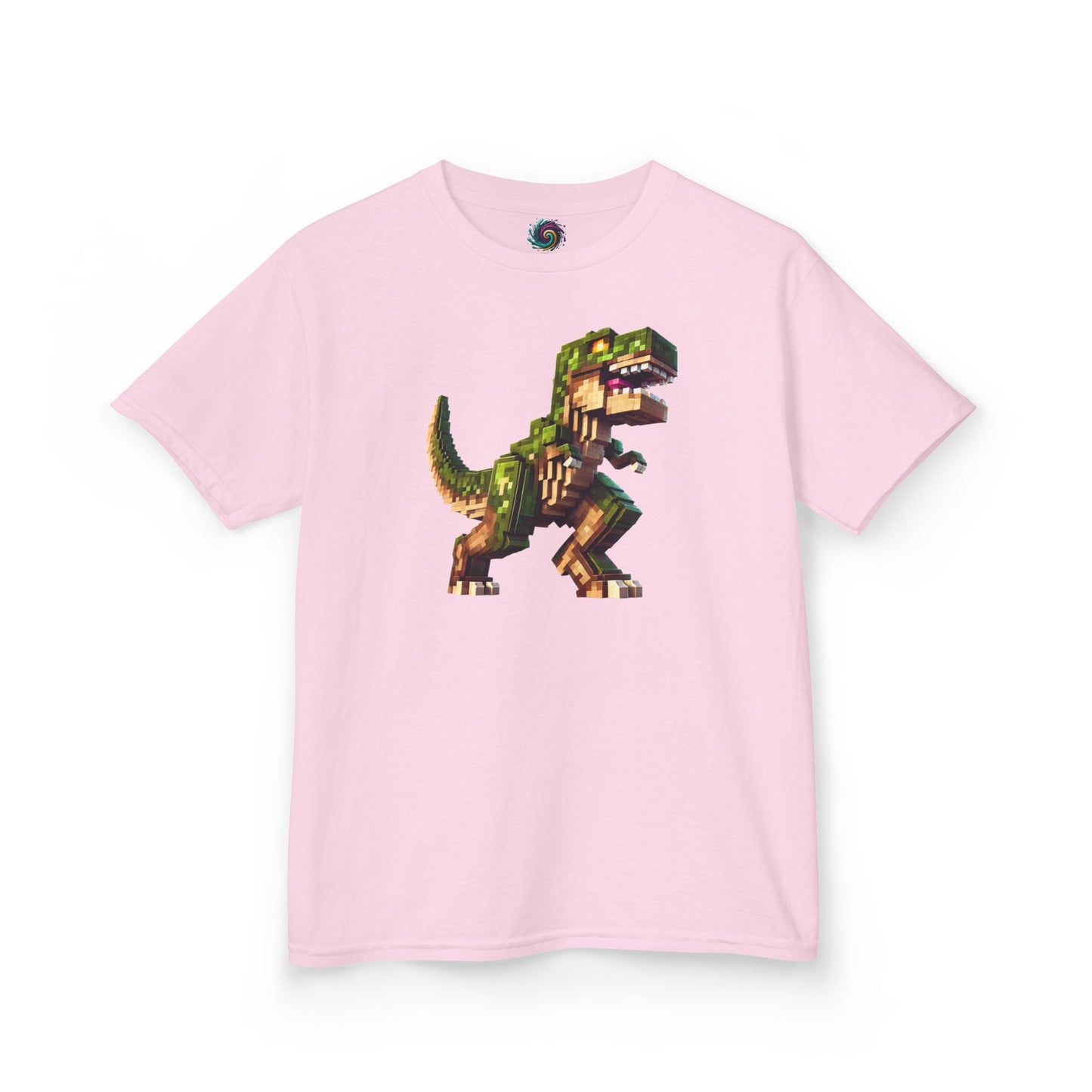 Pixel Dinosaur Kids T-Shirt – Retro Pixel T-Rex Gamer Tee