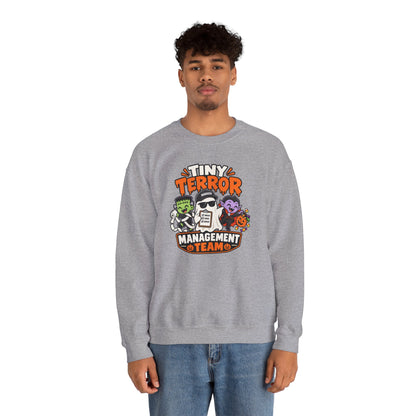 Tiny Terror Management Team Sweatshirt – Funny Halloween Parent Crewneck