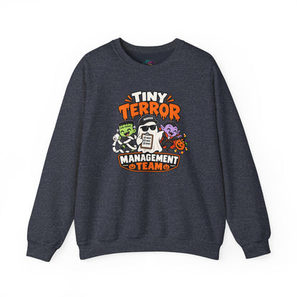 Tiny Terror Management Team Sweatshirt – Funny Halloween Parent Crewneck