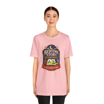 Bedtime Story Department T-Shirt – Read-Aloud Parent Tee