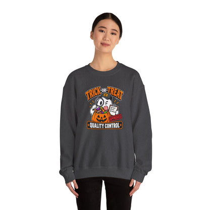 Trick-or-Treat Quality Control Sweatshirt – Funny Halloween Cozy Top