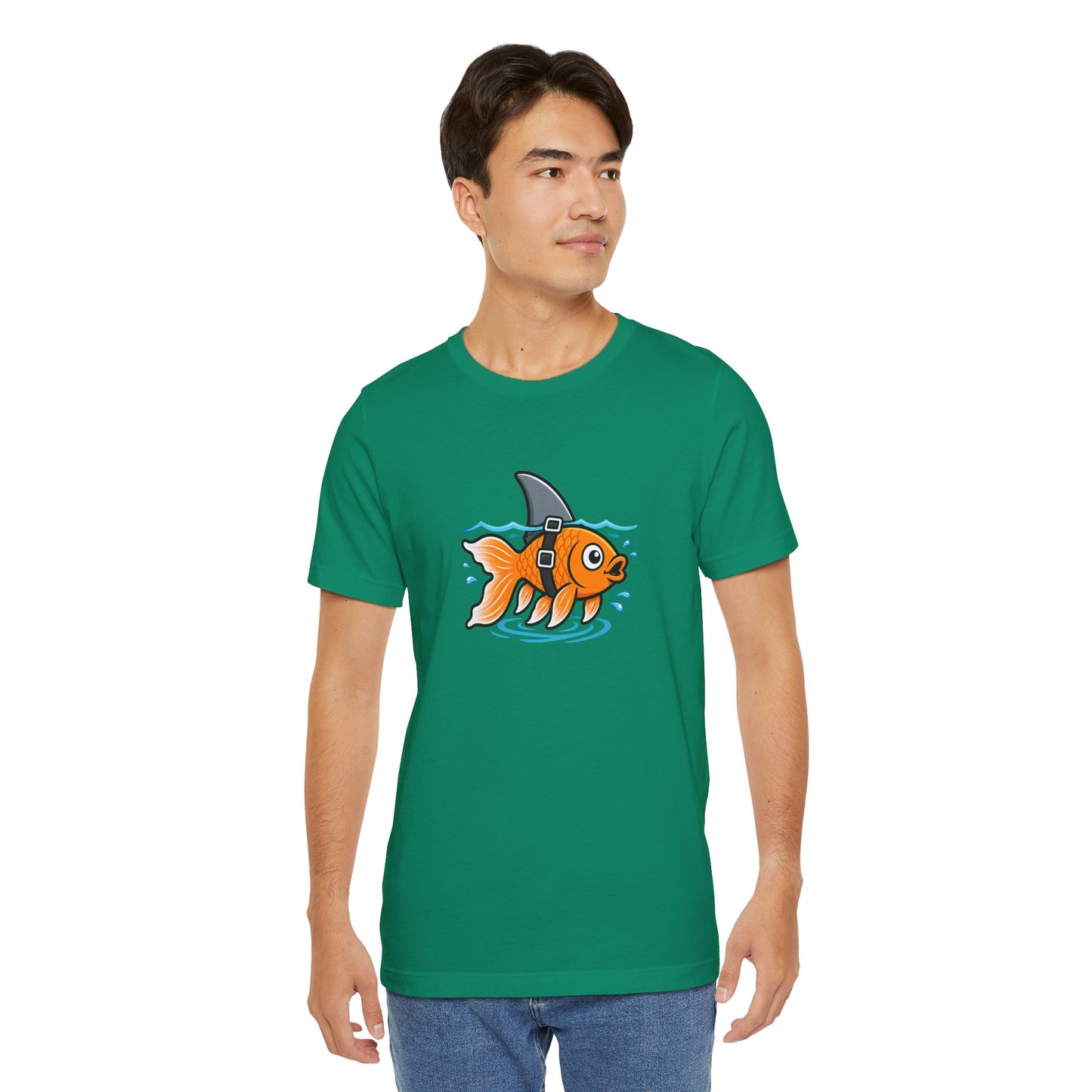 Goldfish Shark T-Shirt – Funny Fish Swimming  Graphic Tee