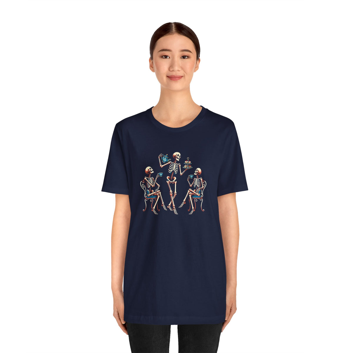 Skeleton Tea Party T-Shirt – Vintage Halloween Skeleton Tee