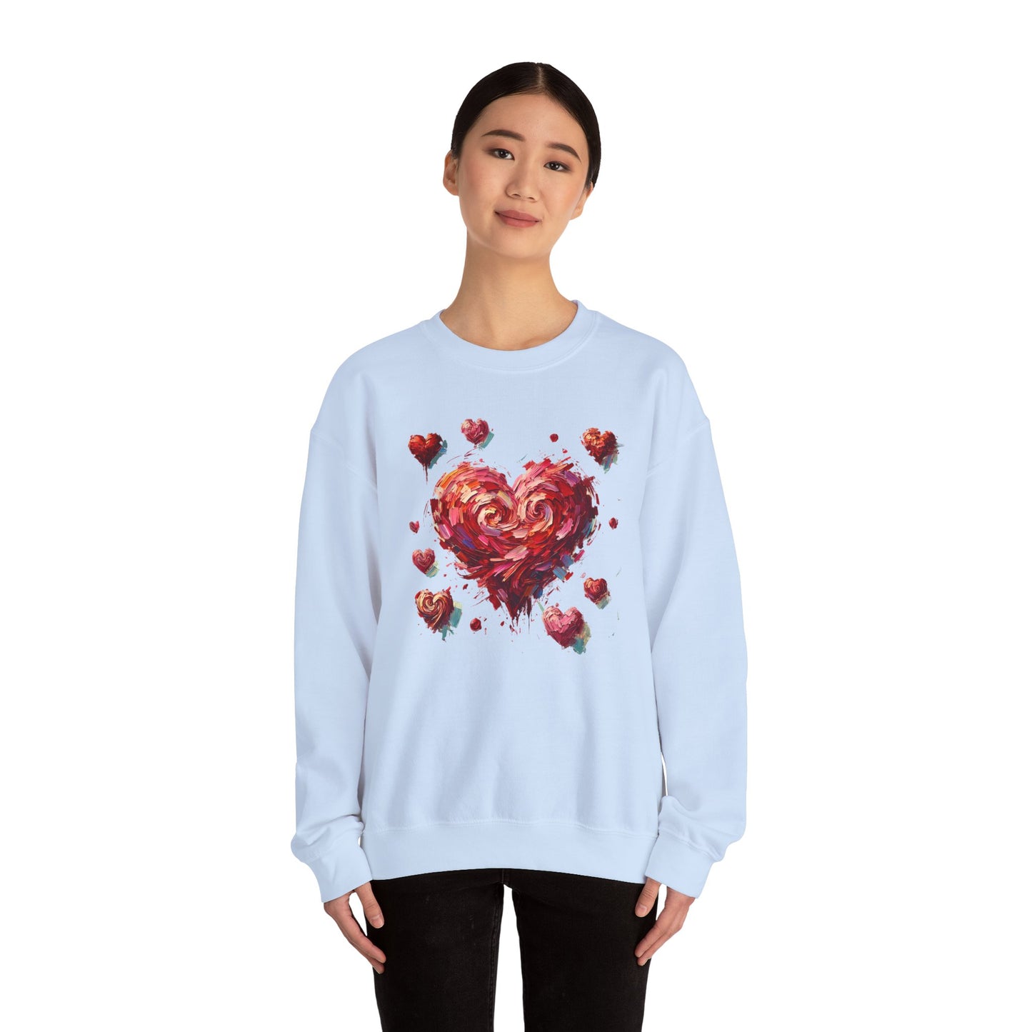 Impressionistic Heart Sweatshirt – Painterly Valentine's Day Art Pullover