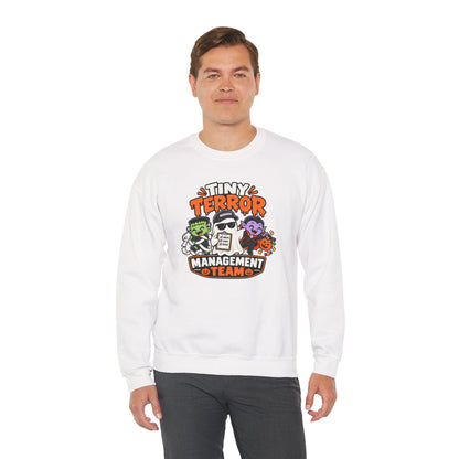 Tiny Terror Management Team Sweatshirt – Funny Halloween Parent Crewneck