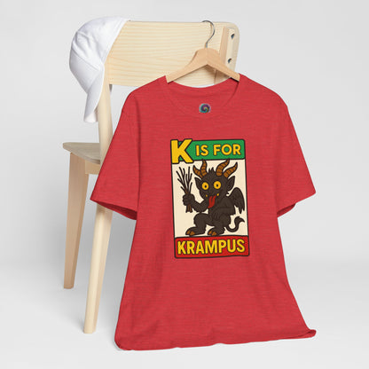 Krampus Alphabet Tee - "K is for Krampus" Holiday Graphic T-Shirt
