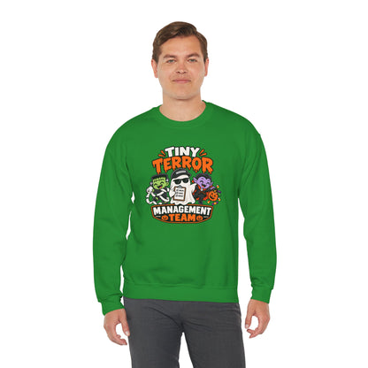 Tiny Terror Management Team Sweatshirt – Funny Halloween Parent Crewneck