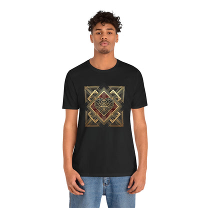 Art Deco Heart T-Shirt – Romantic Valentine's Day Graphic Tee