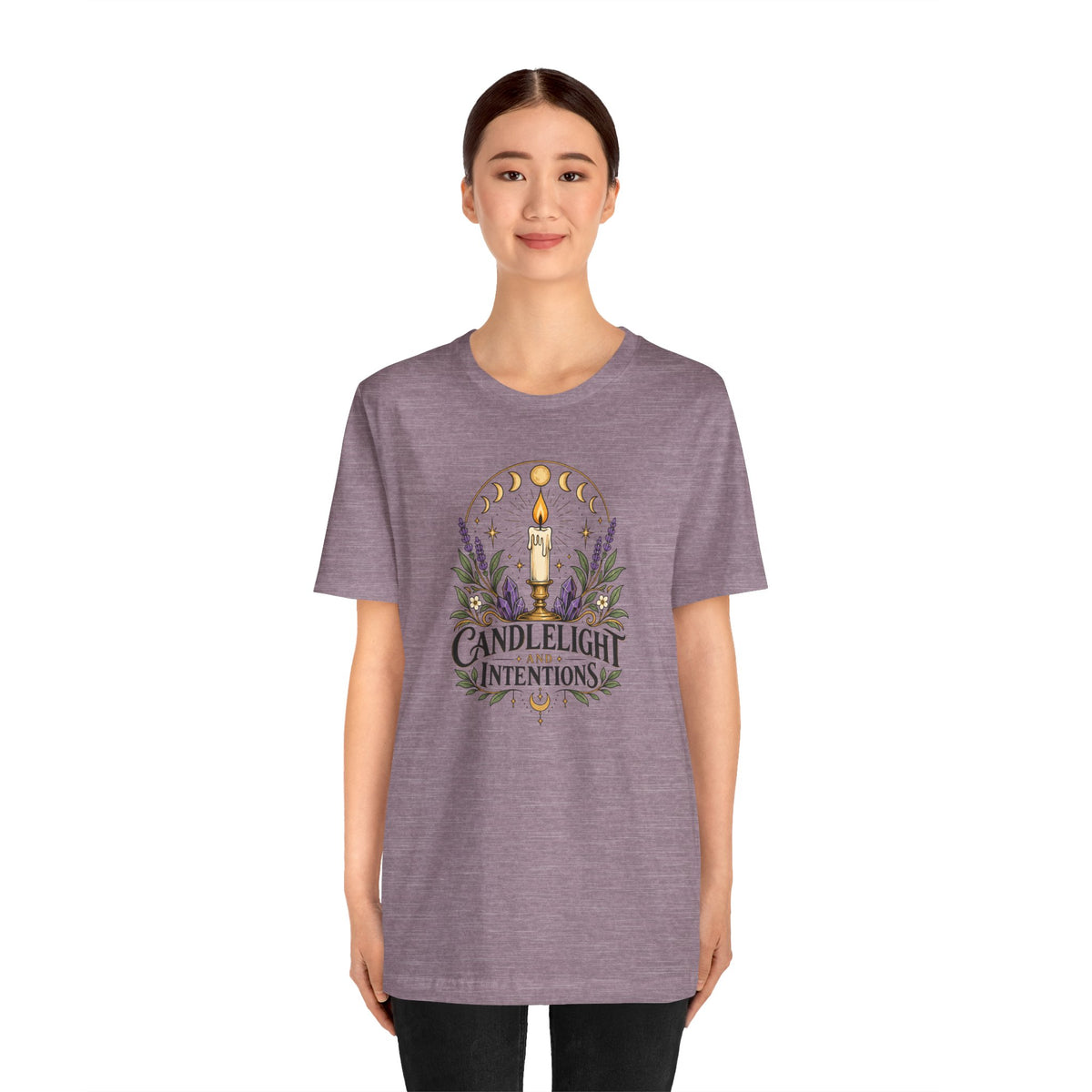 Candlelight and Intentions T-Shirt – Witchy Celestial Tee