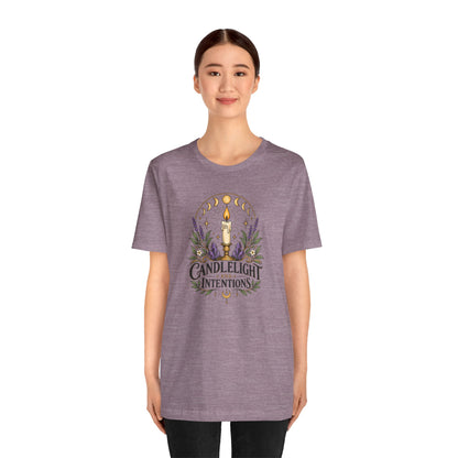 Candlelight and Intentions T-Shirt – Witchy Celestial Tee