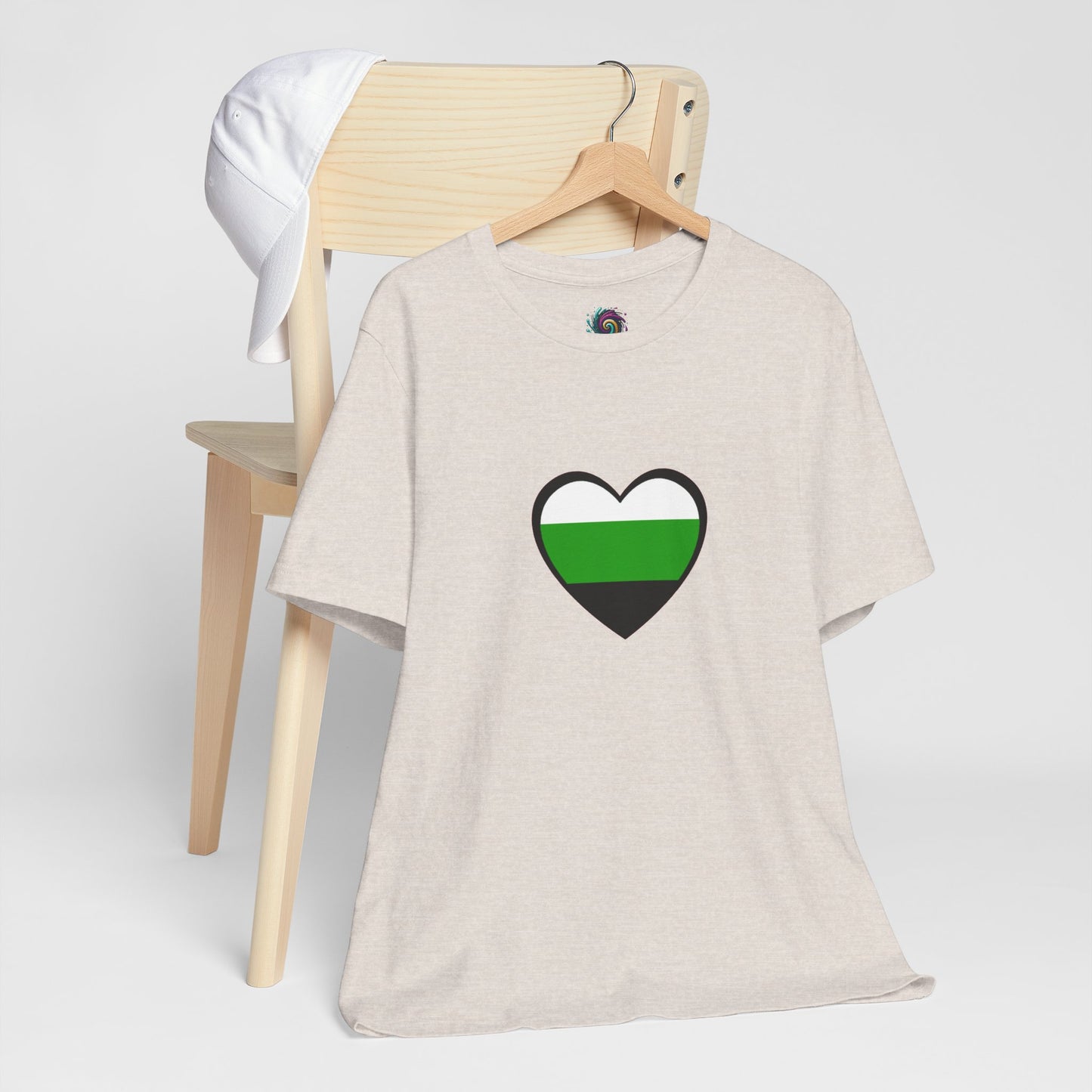 Neutrois Pride Flag Heart T-Shirt – Minimalist Gender Identity Tee