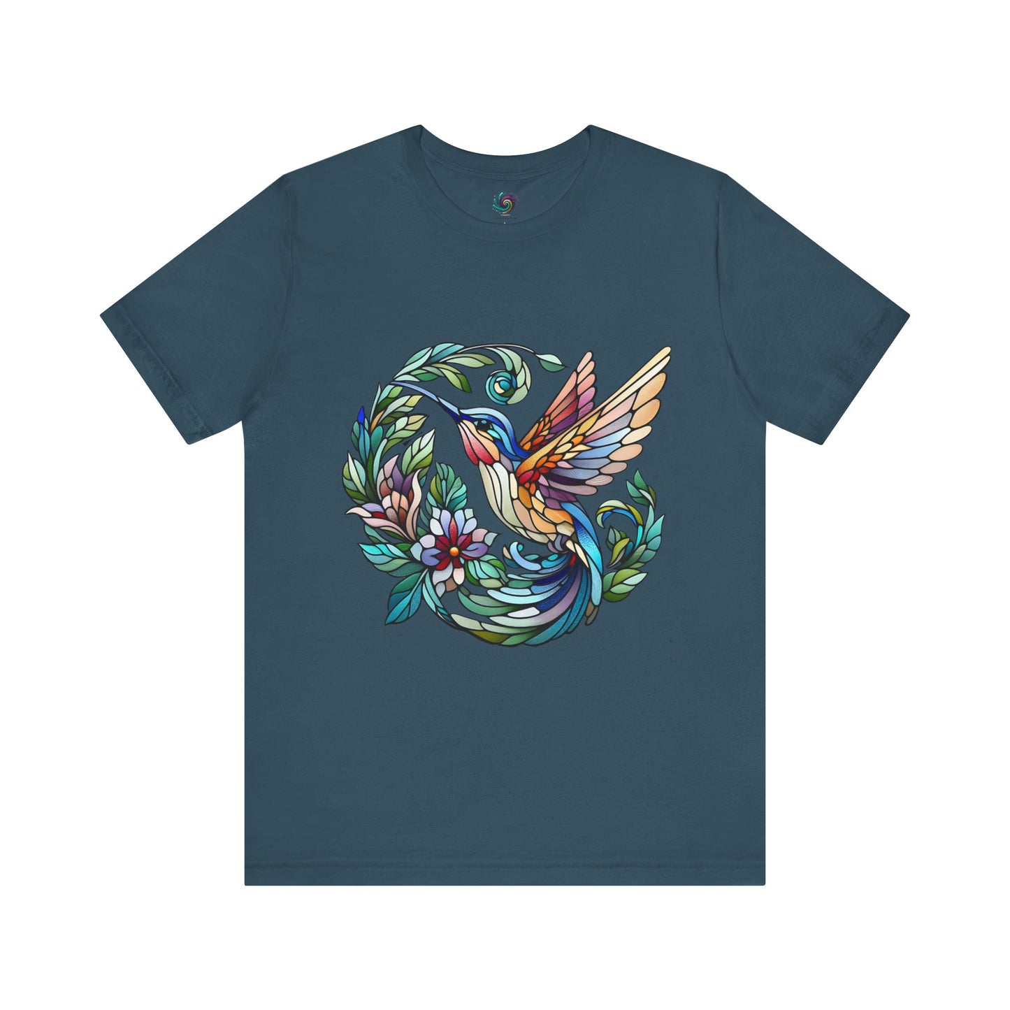 Stained Glass Hummingbird Tee – Vibrant Nature Shirt - WhimSpin - https://whimspin.com