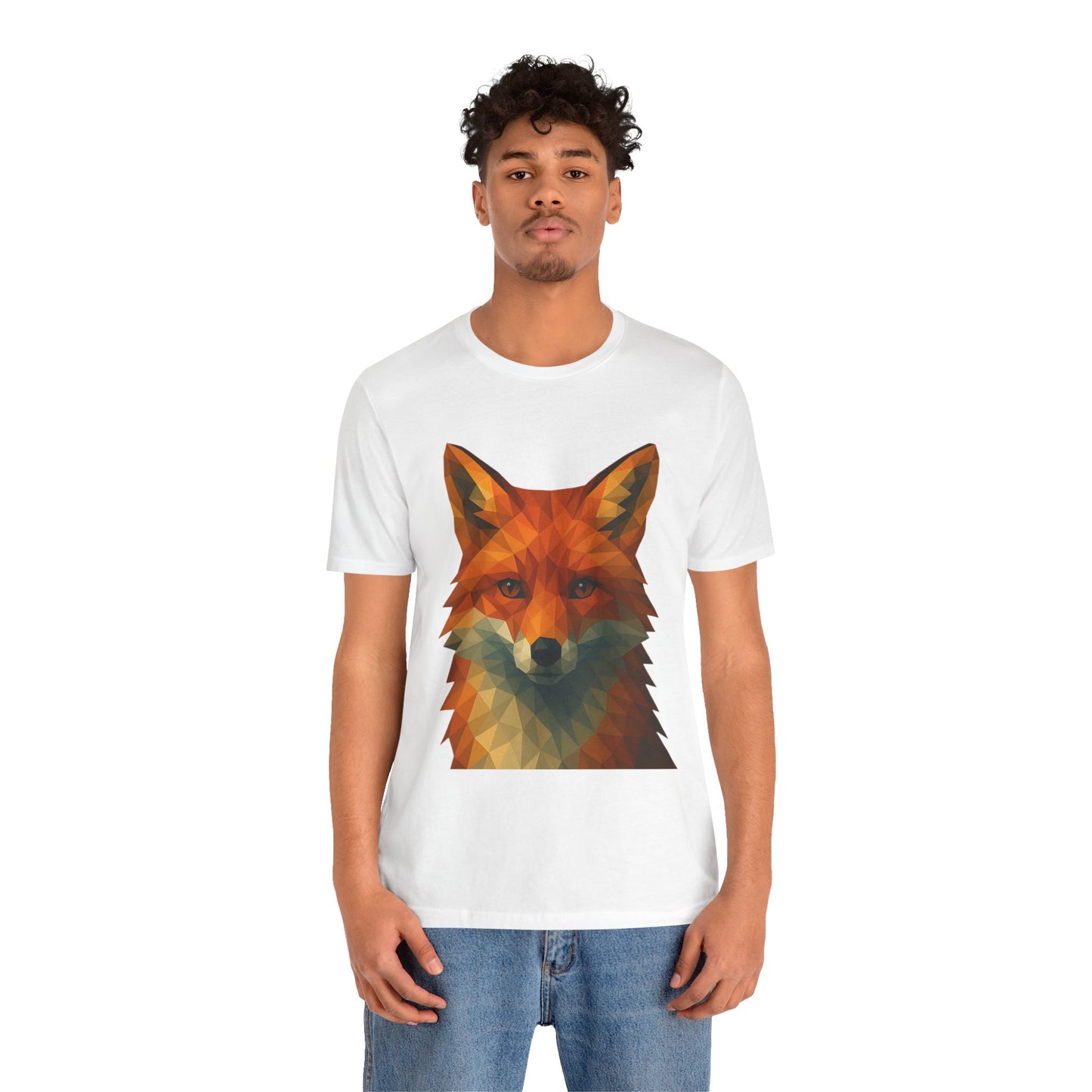 Geometric Fox T-Shirt – Polygon Animal Tee with Nature Vibes - WhimSpin - https://whimspin.com