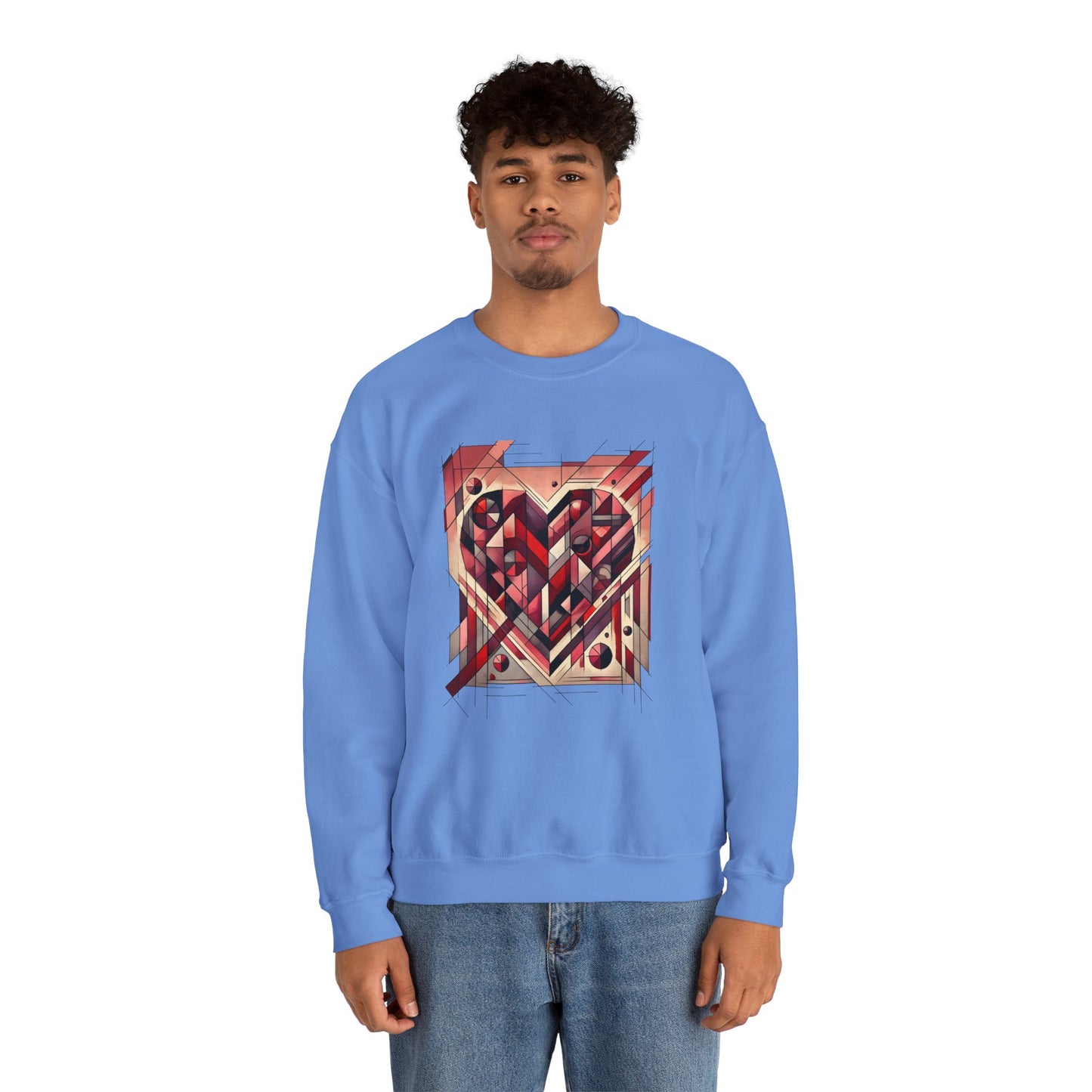 Cubist Heart Sweatshirt – Modern Art Valentine's Day Pullover