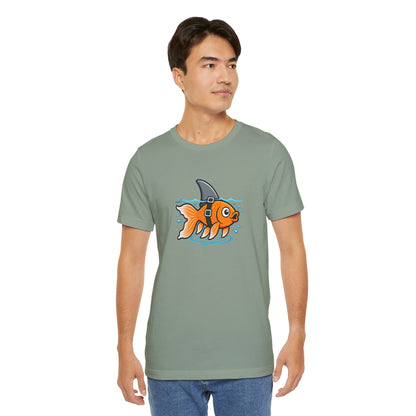 Goldfish Shark T-Shirt – Funny Fish Swimming  Graphic Tee