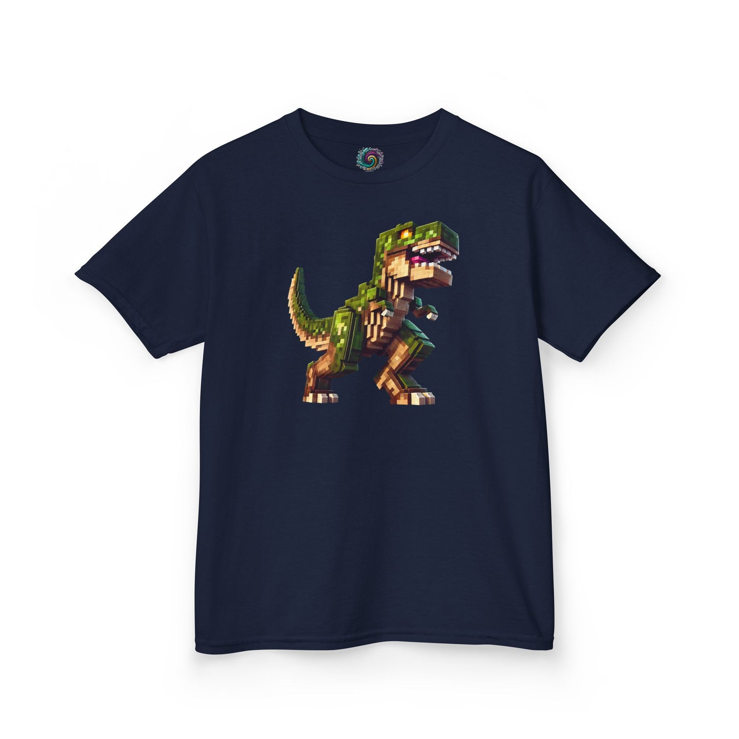 Pixel Dinosaur Kids T-Shirt – Retro Pixel T-Rex Gamer Tee