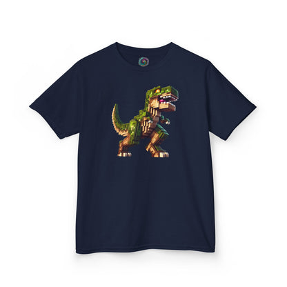 Pixel Dinosaur Kids T-Shirt – Retro Pixel T-Rex Gamer Tee