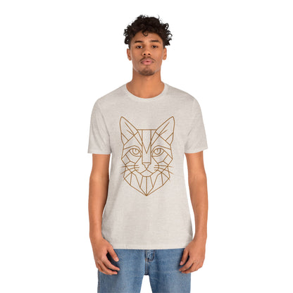 Geometric Cat T-Shirt – Minimalist Line Art Tee
