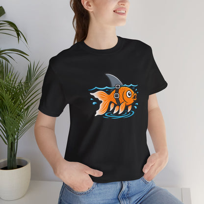 Goldfish Shark T-Shirt – Funny Fish Swimming  Graphic Tee