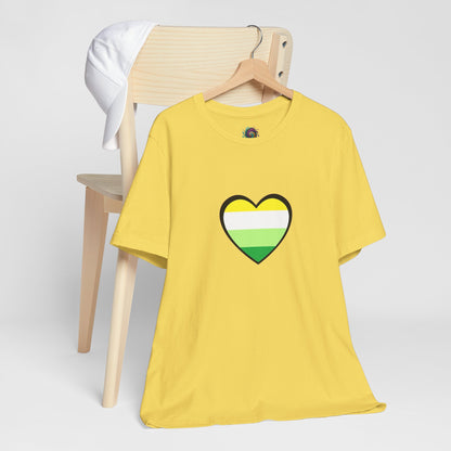 Gender Neutral Pride Flag Heart T-Shirt – Unisex LGBTQ+ Graphic Tee - WhimSpin - https://whimspin.com