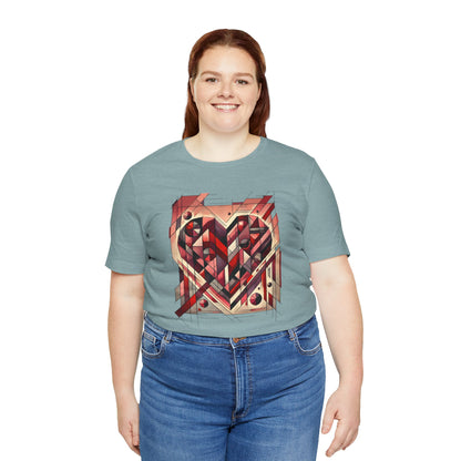 Cubist Heart T-Shirt – Modern Art Valentine's Day Graphic Tee