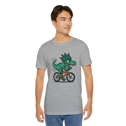 Velociraptor on a Bike T-Shirt – Funny Dino Velo Tee