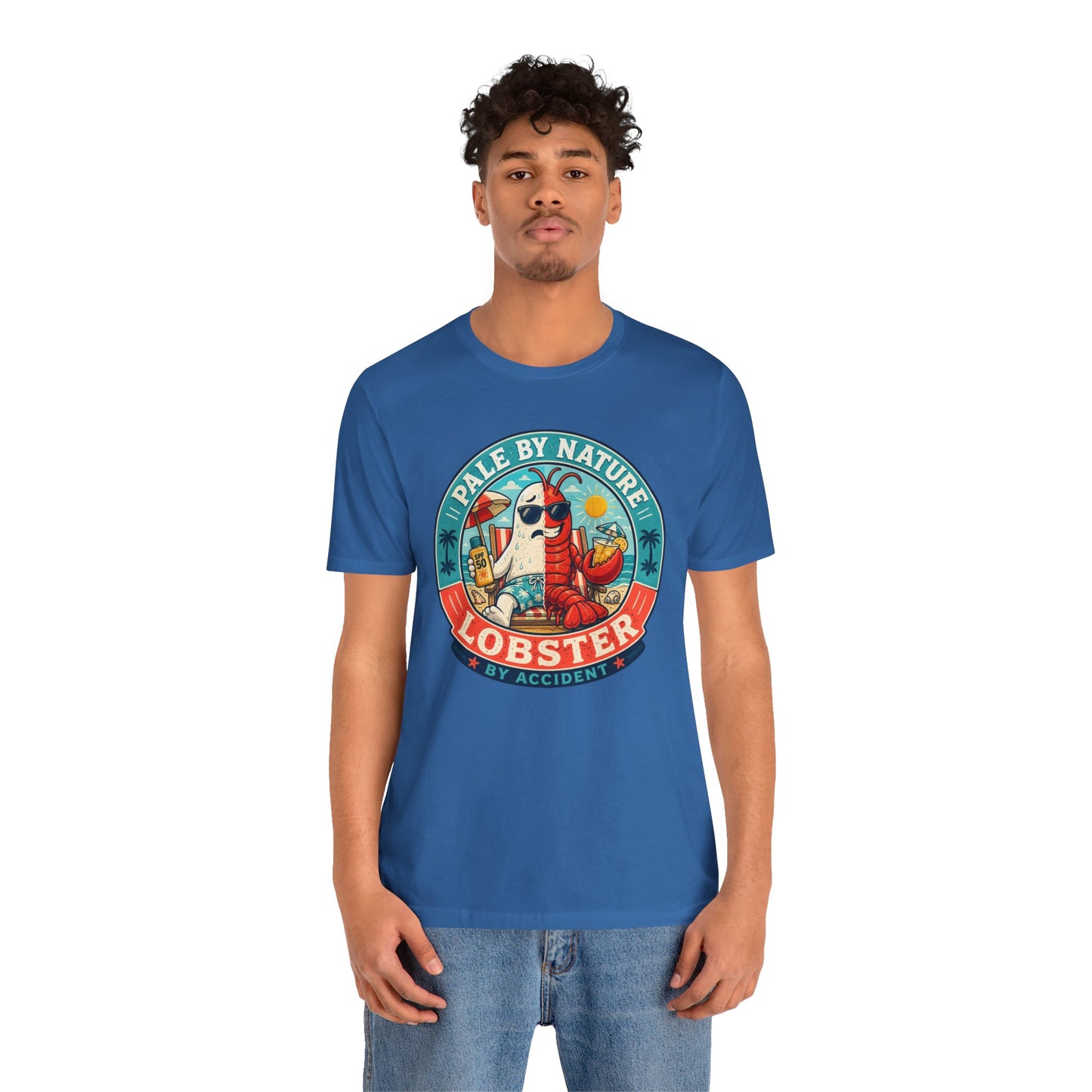 Pale by Nature Lobster by Accident T-Shirt – Funny Sunburn Summer Graphic Tee