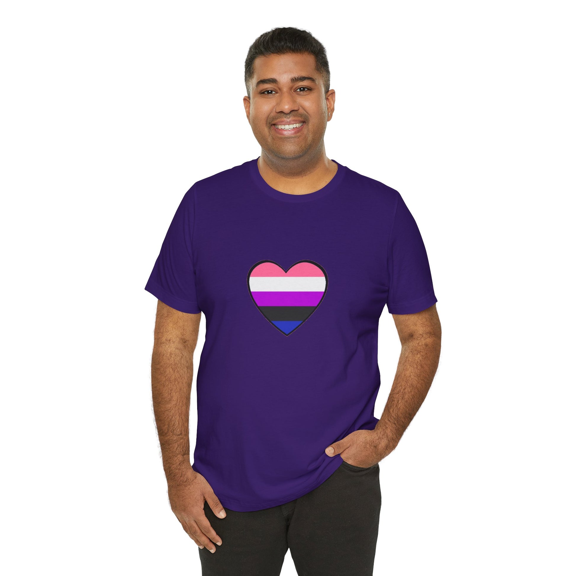 Genderfluid Pride Heart T-Shirt – Bold LGBTQIA+ Flag Tee - WhimSpin - https://whimspin.com