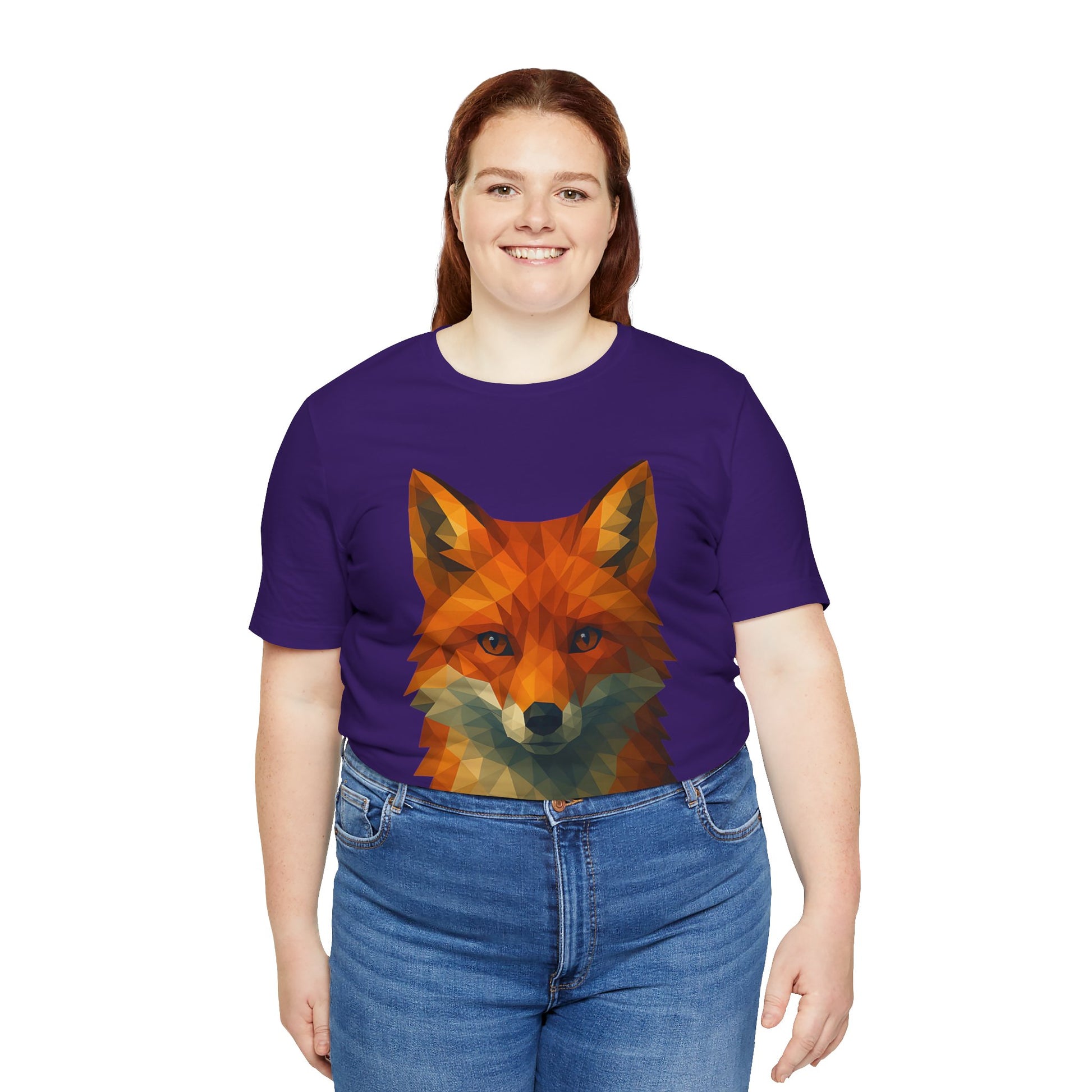 Geometric Fox T-Shirt – Polygon Animal Tee with Nature Vibes - WhimSpin - https://whimspin.com