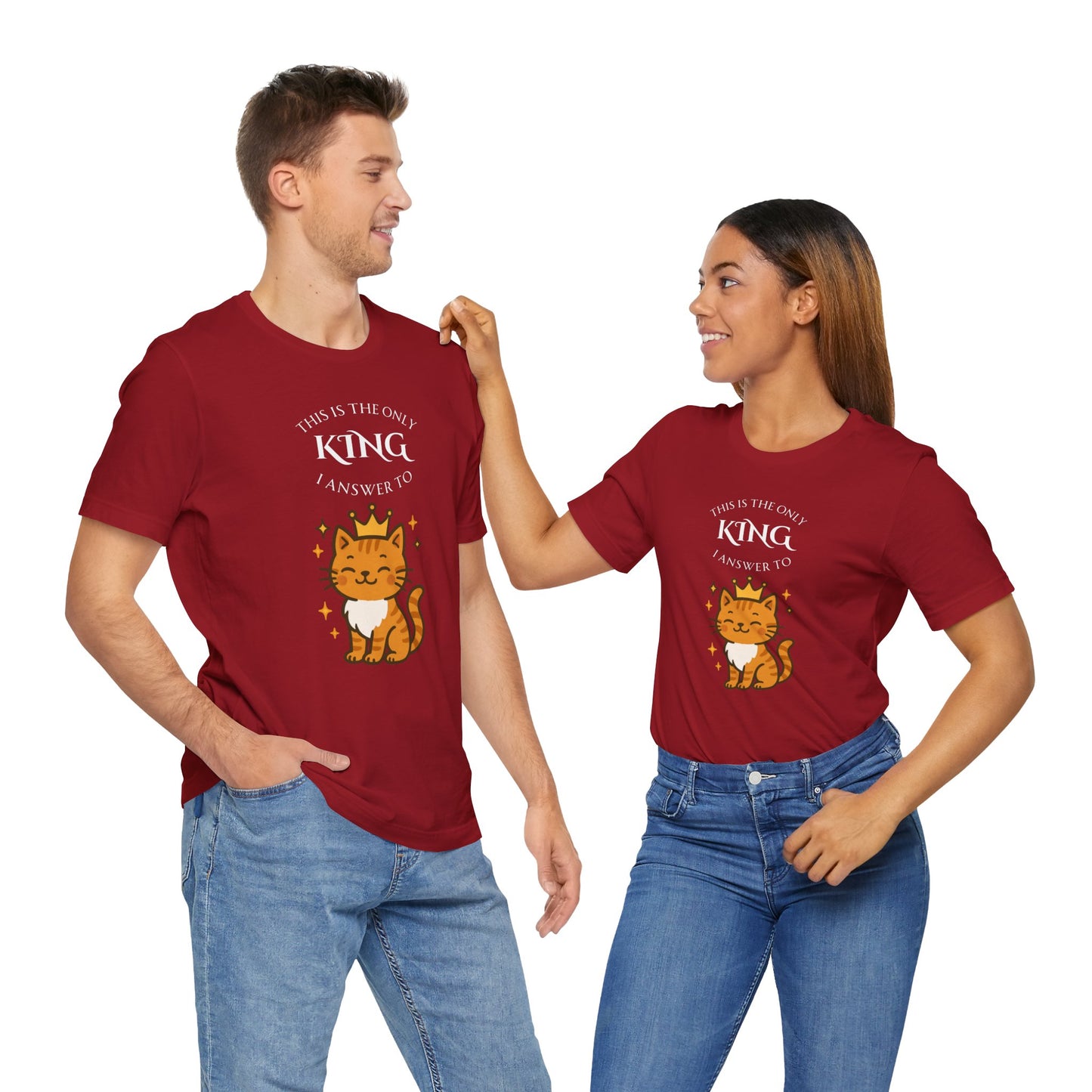 "The Only King I Answer To" T-Shirt – Cute Cat Lady Tee - WhimSpin - https://whimspin.com