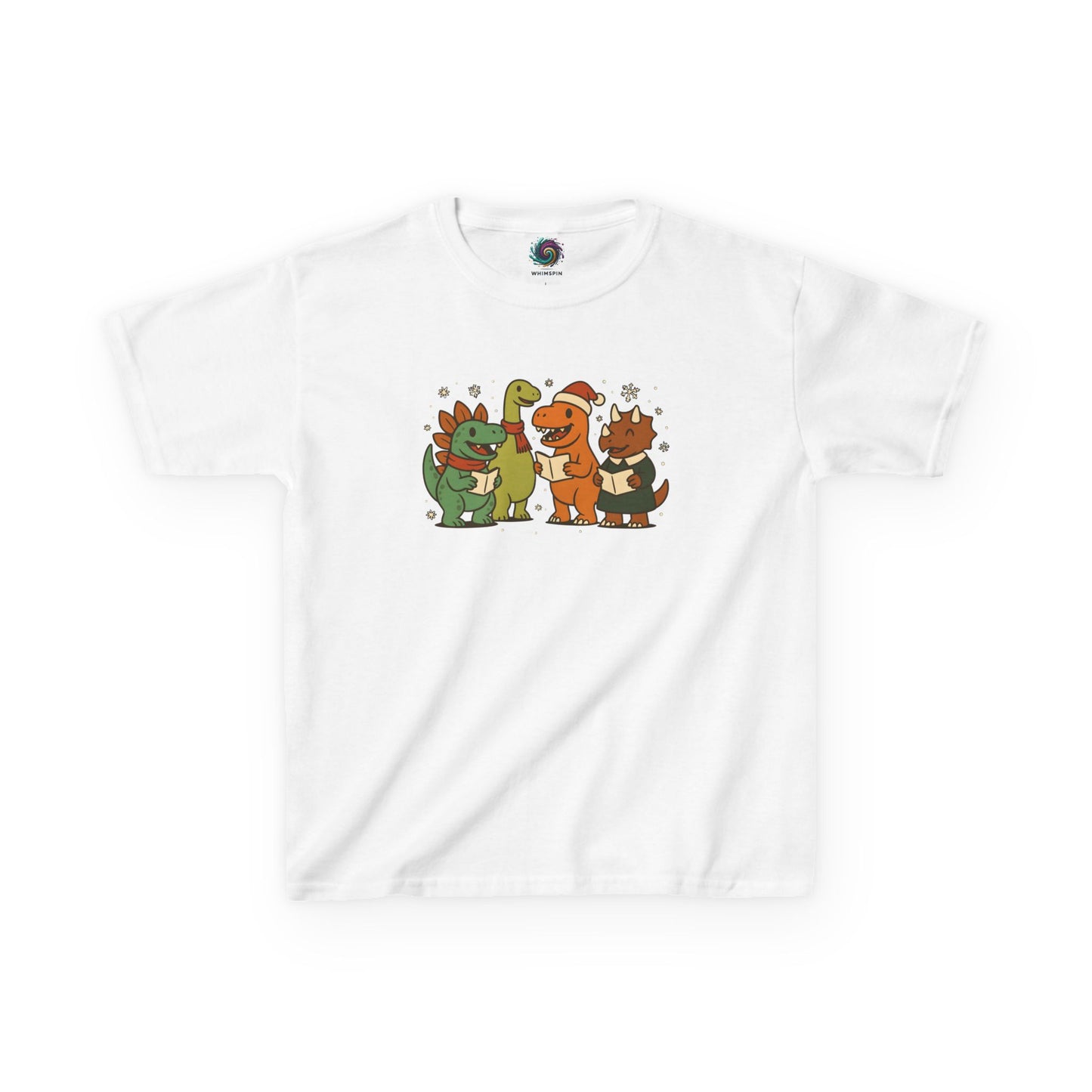 Dinosaur Carolers Kids’ T-Shirt – Cute Singing Dino Christmas Tee