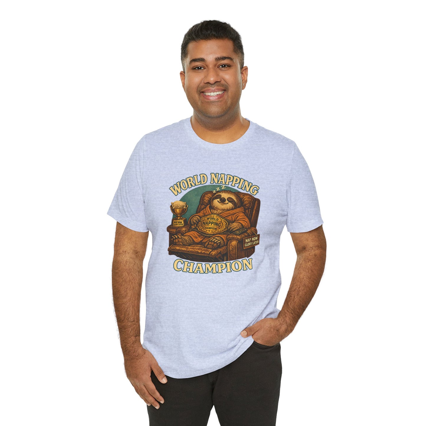 World Napping Champion T-Shirt – Funny Sloth Nap Tee