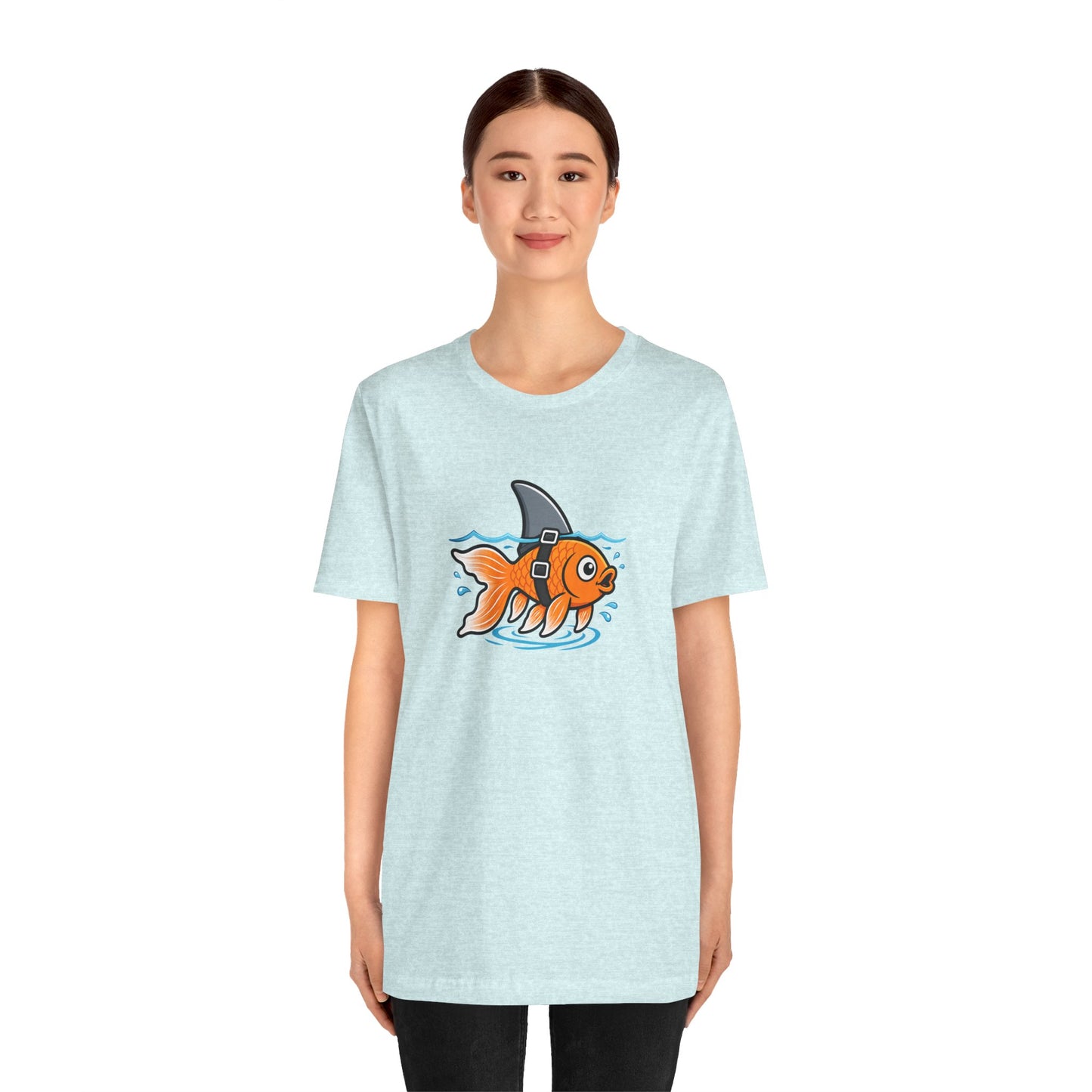 Goldfish Shark T-Shirt – Funny Fish Swimming  Graphic Tee