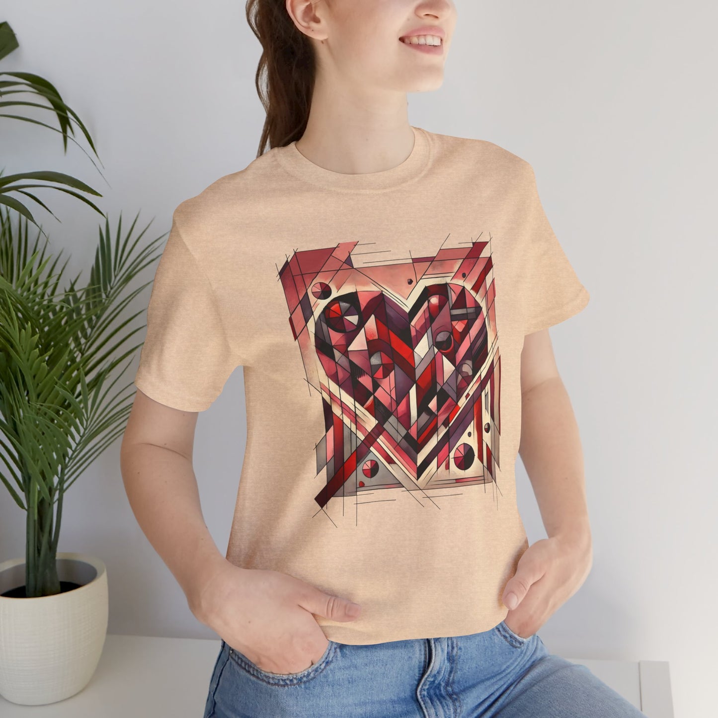 Cubist Heart T-Shirt – Modern Art Valentine's Day Graphic Tee