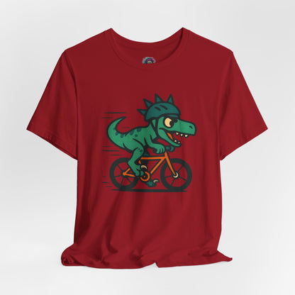 Velociraptor on a Bike T-Shirt – Funny Dino Velo Tee