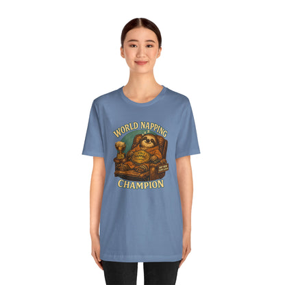 World Napping Champion T-Shirt – Funny Sloth Nap Tee
