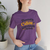 Purple short-sleeve T-shirt with 