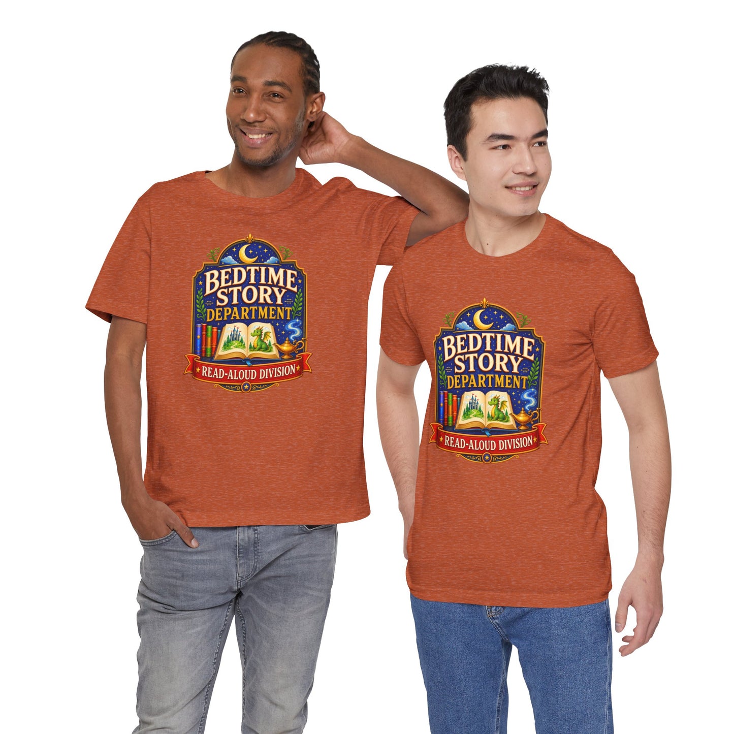 Bedtime Story Department T-Shirt – Read-Aloud Parent Tee