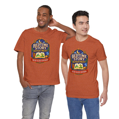 Bedtime Story Department T-Shirt – Read-Aloud Parent Tee