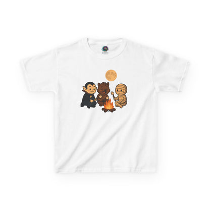 Kids Halloween Monsters Campfire T-Shirt – Cute Spooky Tee