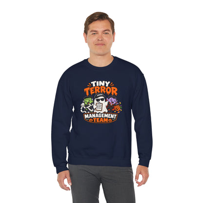 Tiny Terror Management Team Sweatshirt – Funny Halloween Parent Crewneck