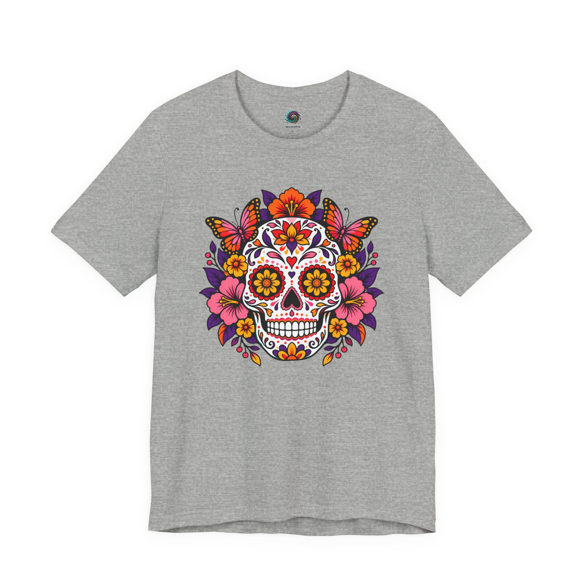 Floral Sugar Skull T-Shirt – Colorful Día de los Muertos Inspired Tee