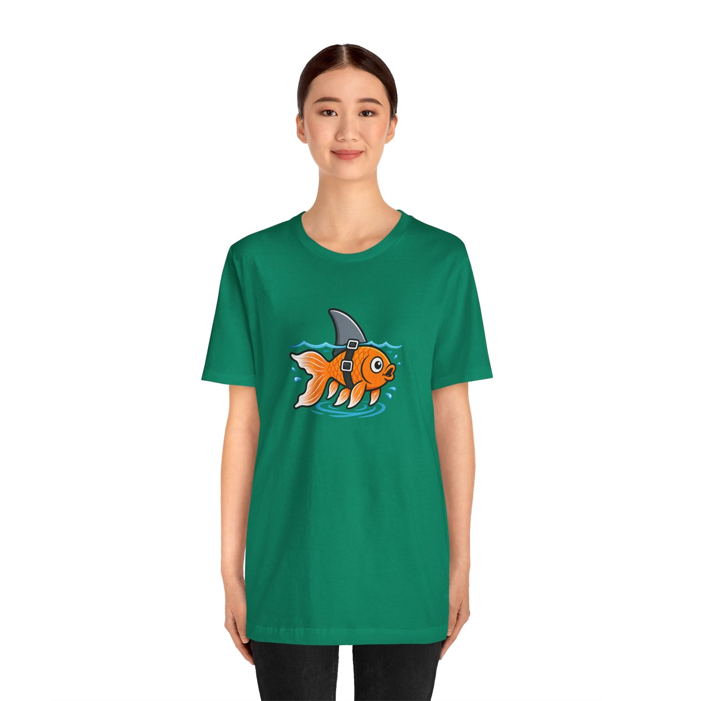 Goldfish Shark T-Shirt – Funny Fish Swimming  Graphic Tee