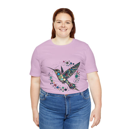 Hummingbird Dot Art T-Shirt – Colorful Nature-Inspired Graphic Tee