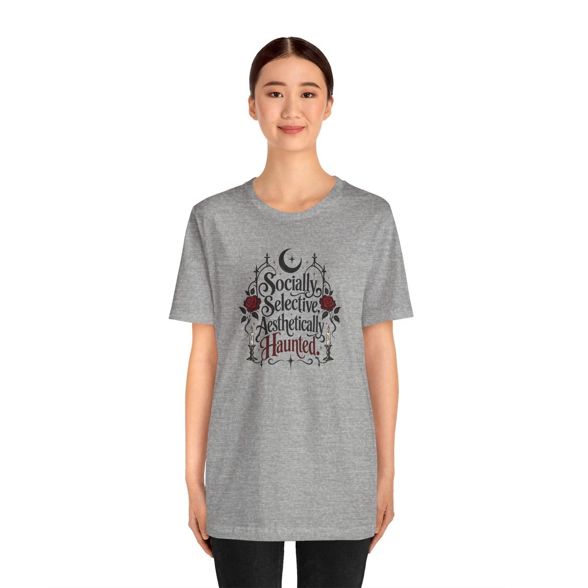 Socially Selective Aesthetically Haunted T-shirt - Gothic Humor Tee