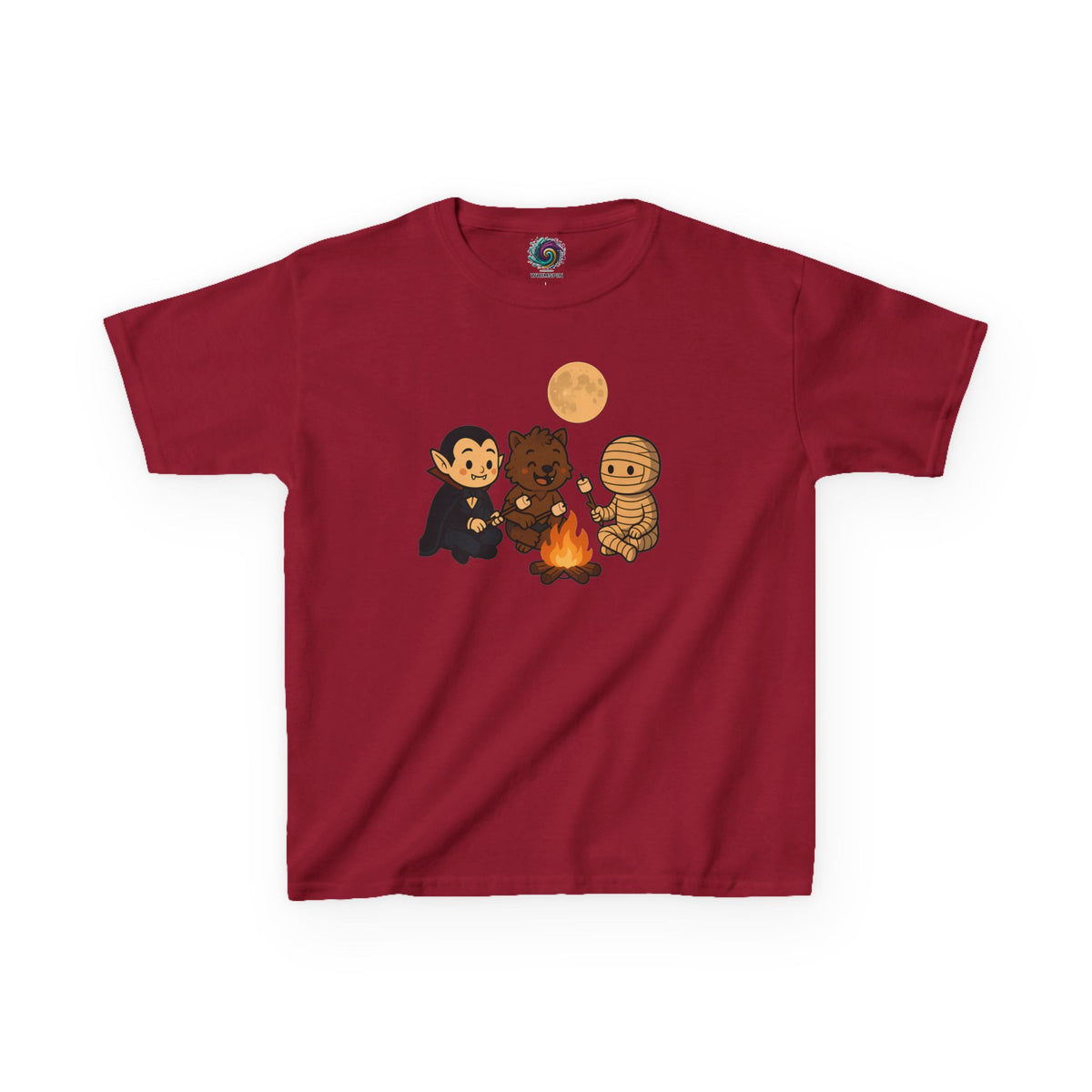 Kids Halloween Monsters Campfire T-Shirt – Cute Spooky Tee